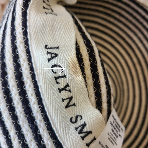 Jacyln Smith Womens Sun Beach Summer Blue Stripe Corded Floppy Hat - Picture 8 of 8